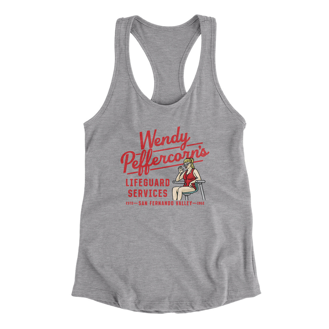 Wendy Peffercorn’s Lifeguard Services Women's Racerback Tank | Funny Shirt from Famous In Real Life