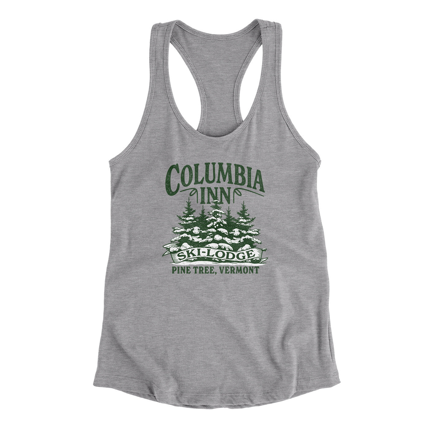 Columbia Inn Women's Racerback Tank Heather Grey | Funny Shirt from Famous In Real Life
