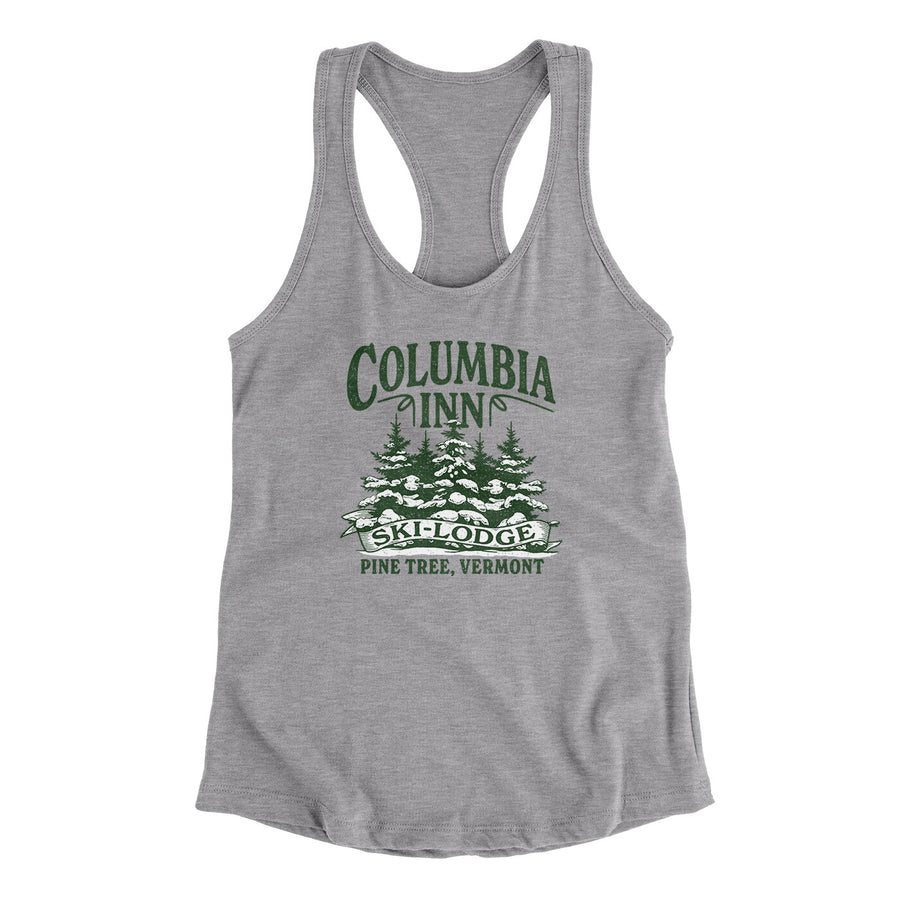 Columbia Inn Women's Racerback Tank Heather Grey | Funny Shirt from Famous In Real Life