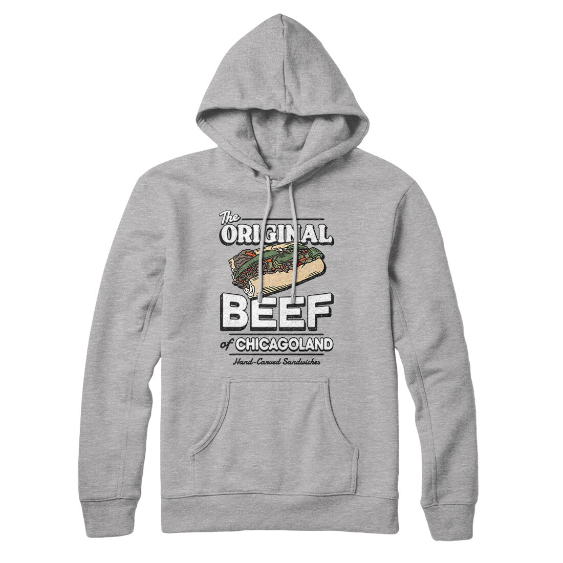 The Original Beef Of Chicagoland Hoodie Heather Grey | Funny Shirt from Famous In Real Life