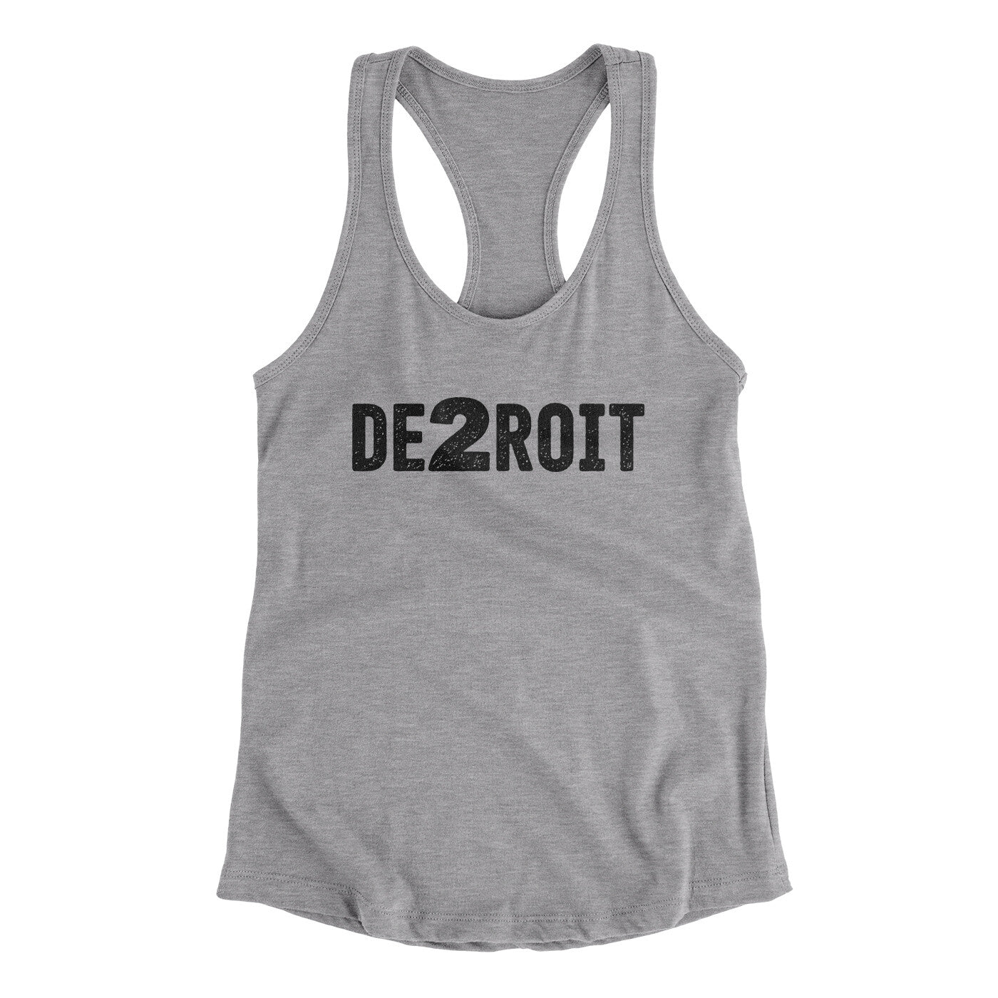 De2Roit Women's Racerback Tank Heather Grey | Funny Shirt from Famous In Real Life