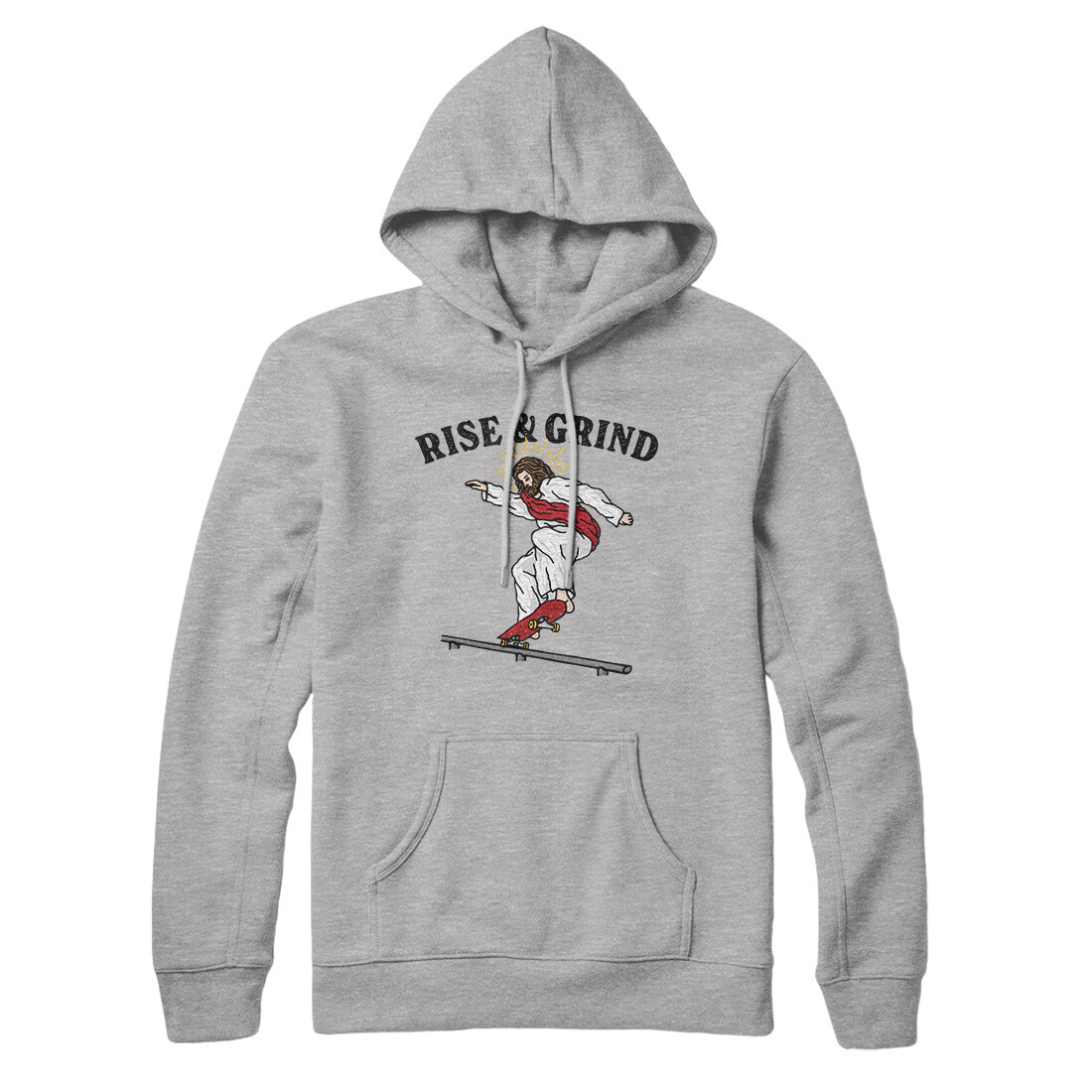 Rise And Grind Hoodie Heather Grey | Funny Shirt from Famous In Real Life