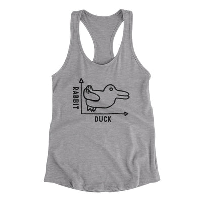 Rabbit Duck Graph Women's Racerback Tank Heather Grey | Funny Shirt from Famous In Real Life