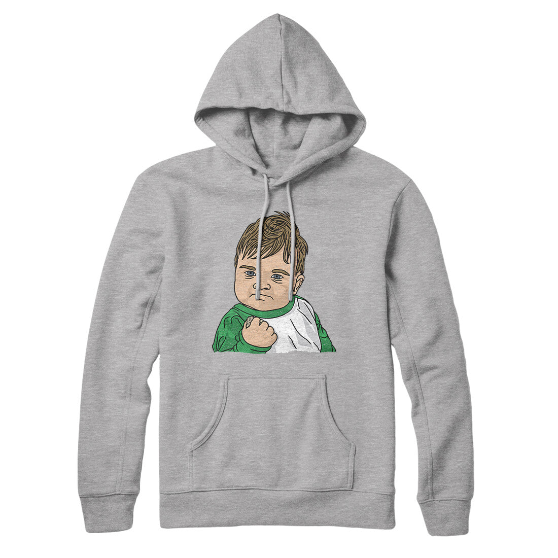 Success Kid Meme Hoodie Heather Grey | Funny Shirt from Famous In Real Life