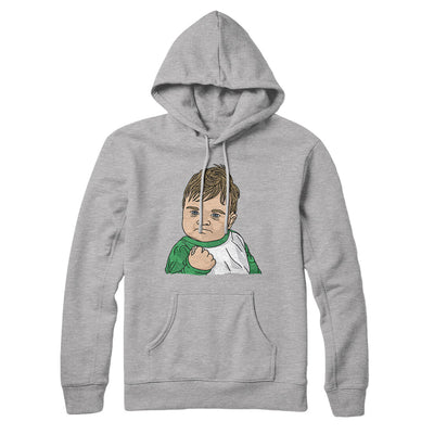 Success Kid Meme Hoodie Heather Grey | Funny Shirt from Famous In Real Life
