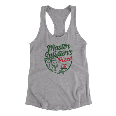 Master Splinters Pizza Women's Racerback Tank Heather Grey | Funny Shirt from Famous In Real Life