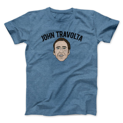 John Travolta Funny Movie Men/Unisex T-Shirt Heather Indigo | Funny Shirt from Famous In Real Life