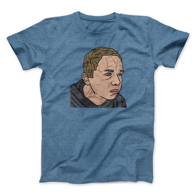 Bulging Forehead Vein Guy Meme Men/Unisex T-Shirt Heather Indigo | Funny Shirt from Famous In Real Life