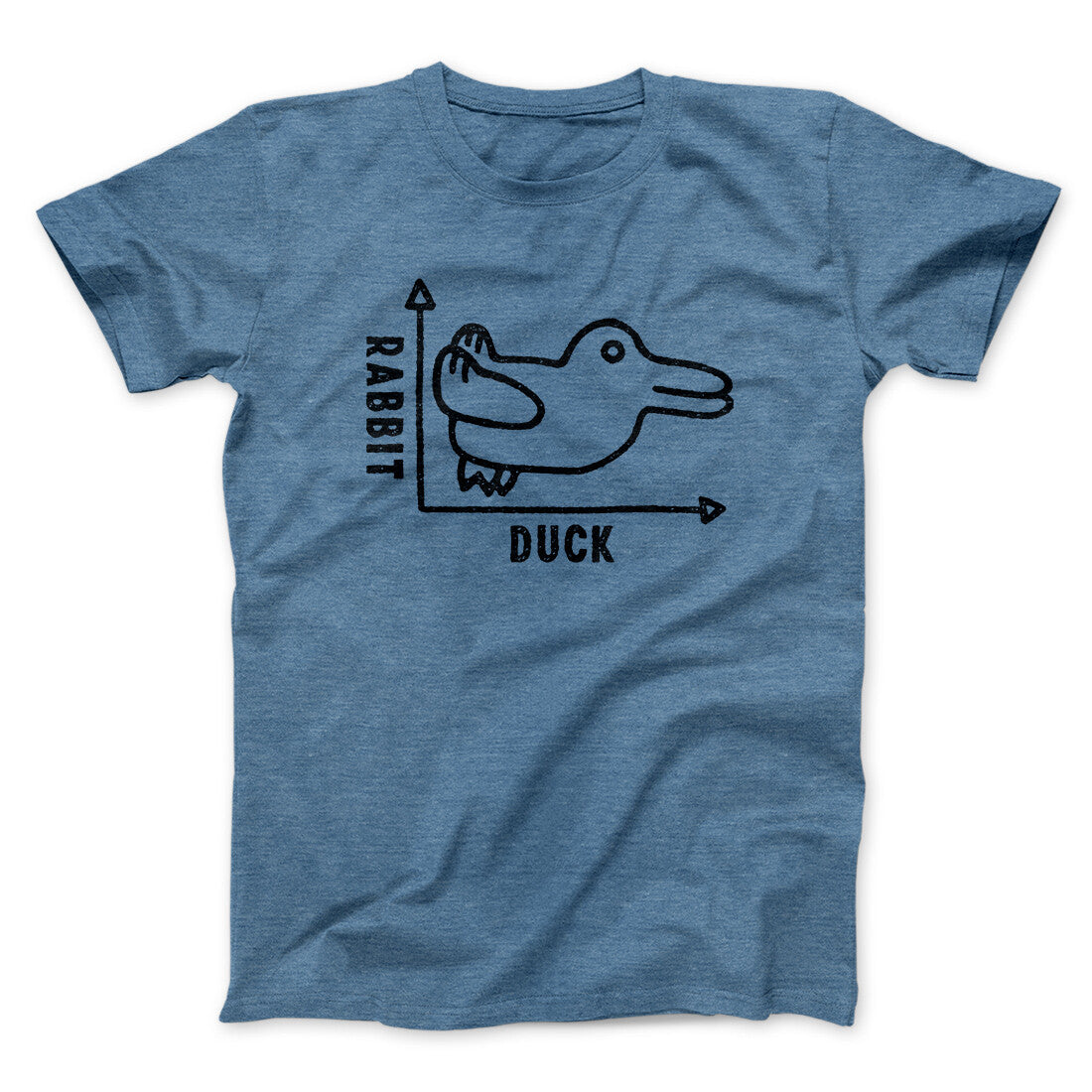 Rabbit Duck Graph Men/Unisex T-Shirt Heather Indigo | Funny Shirt from Famous In Real Life