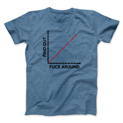 Fuck Around And Find Out Men/Unisex T-Shirt Heather Indigo | Funny Shirt from Famous In Real Life