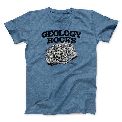 Geology Rocks Men/Unisex T-Shirt Heather Indigo | Funny Shirt from Famous In Real Life