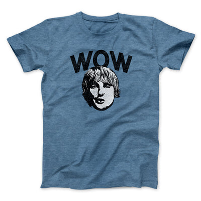 Wow Men/Unisex T-Shirt Heather Indigo | Funny Shirt from Famous In Real Life