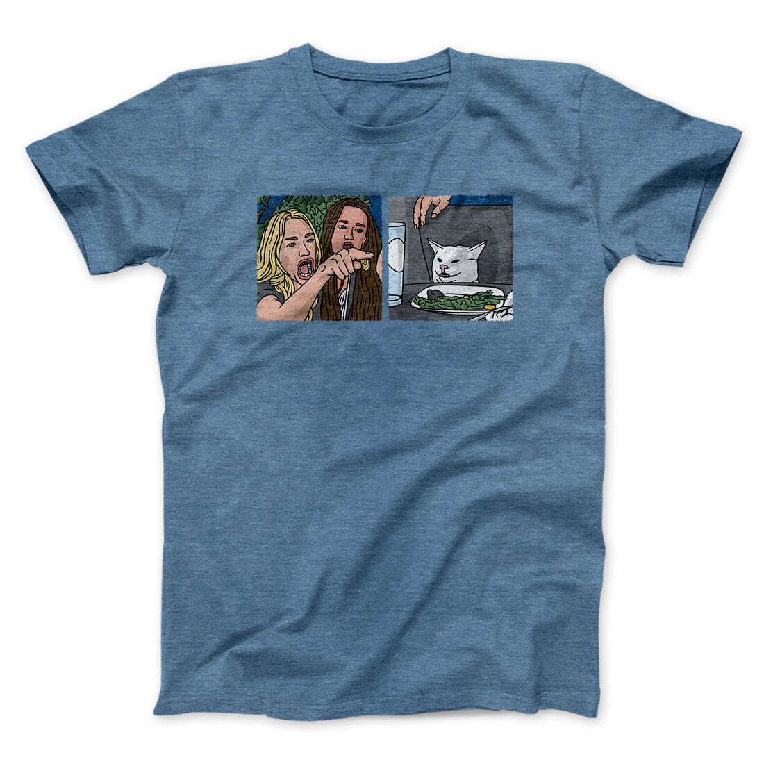 Woman Yelling At A Cat Meme Funny Men/Unisex T-Shirt | Funny Shirt from Famous In Real Life