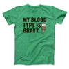 My Blood Type Is Gravy Funny Thanksgiving Men/Unisex T-Shirt Heather Irish Green | Funny Shirt from Famous In Real Life