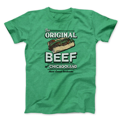 The Original Beef Of Chicagoland Men/Unisex T-Shirt Heather Irish Green | Funny Shirt from Famous In Real Life