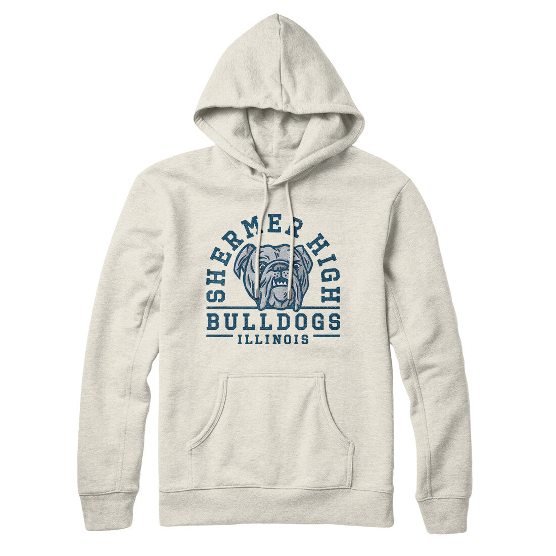 Shermer High Bulldogs Hoodie Heather Oatmeal | Funny Shirt from Famous In Real Life