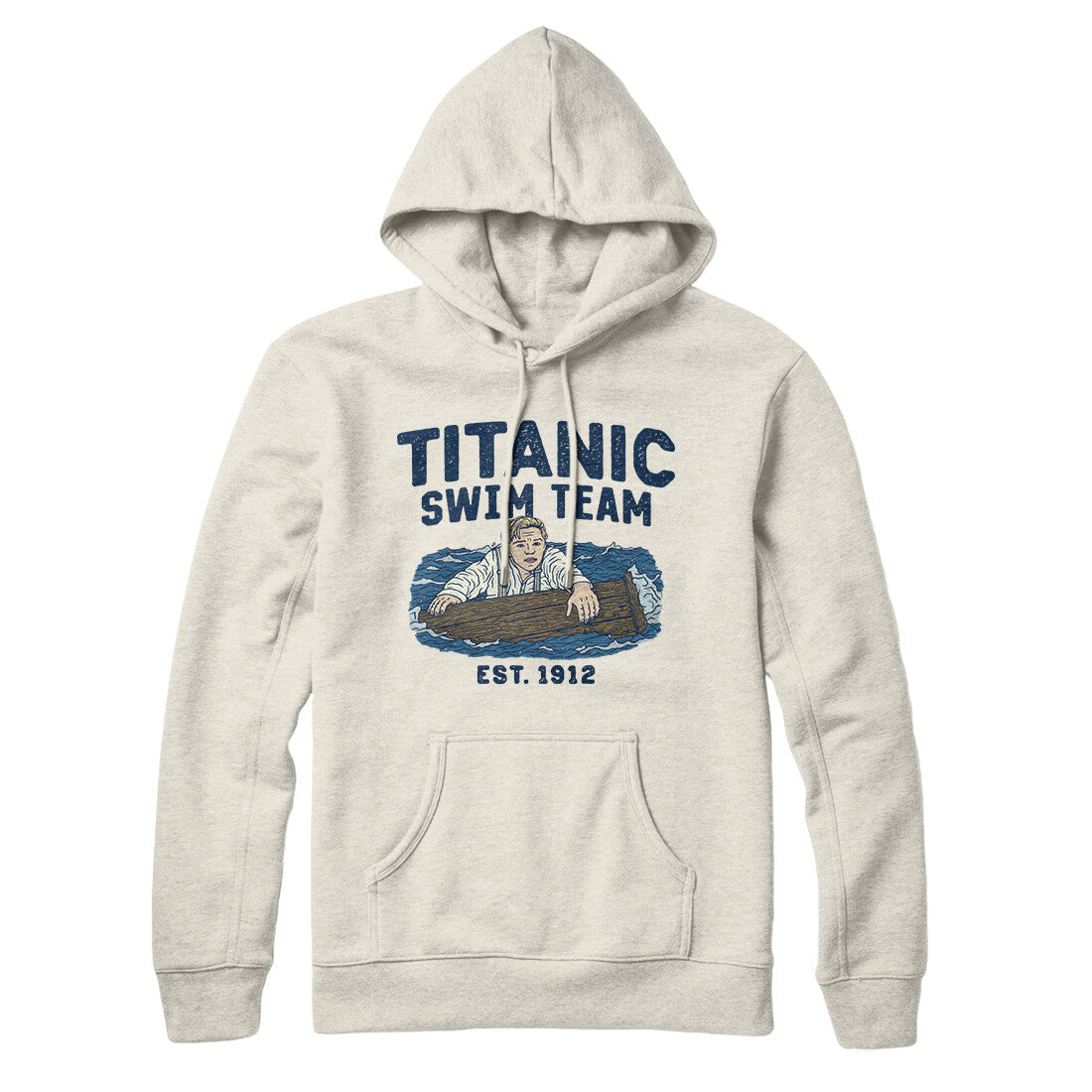 Titanic Swim Team Hoodie Heather Oatmeal | Funny Shirt from Famous In Real Life