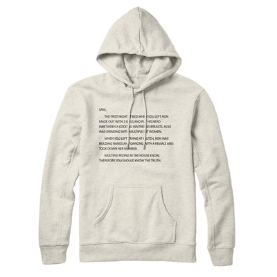 Letter To Sam Hoodie Heather Oatmeal | Funny Shirt from Famous In Real Life