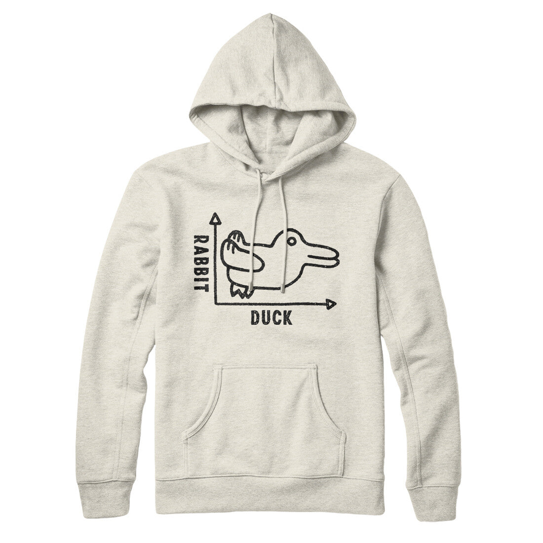 Rabbit Duck Graph Hoodie Heather Oatmeal | Funny Shirt from Famous In Real Life