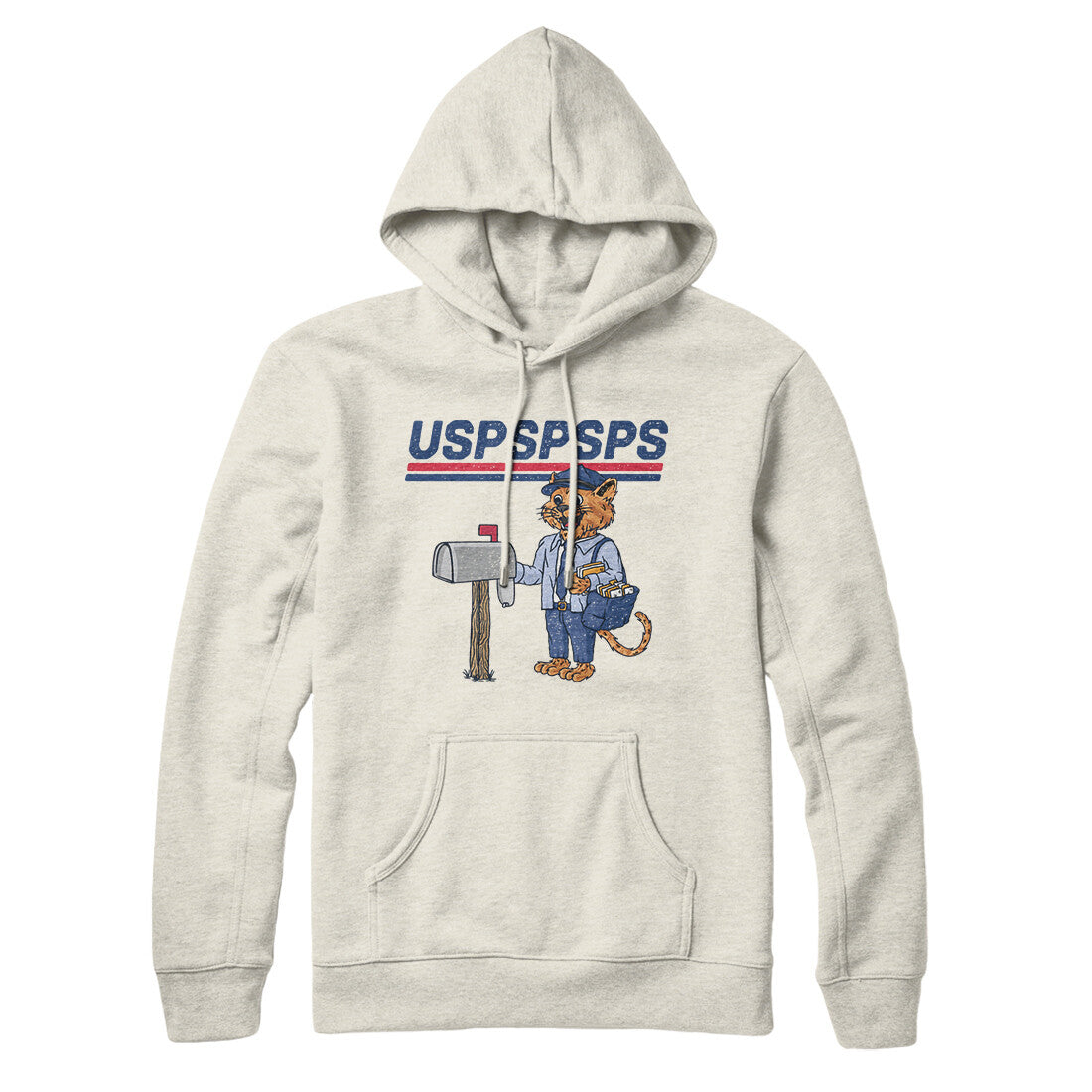 Uspspsps Hoodie Heather Oatmeal | Funny Shirt from Famous In Real Life
