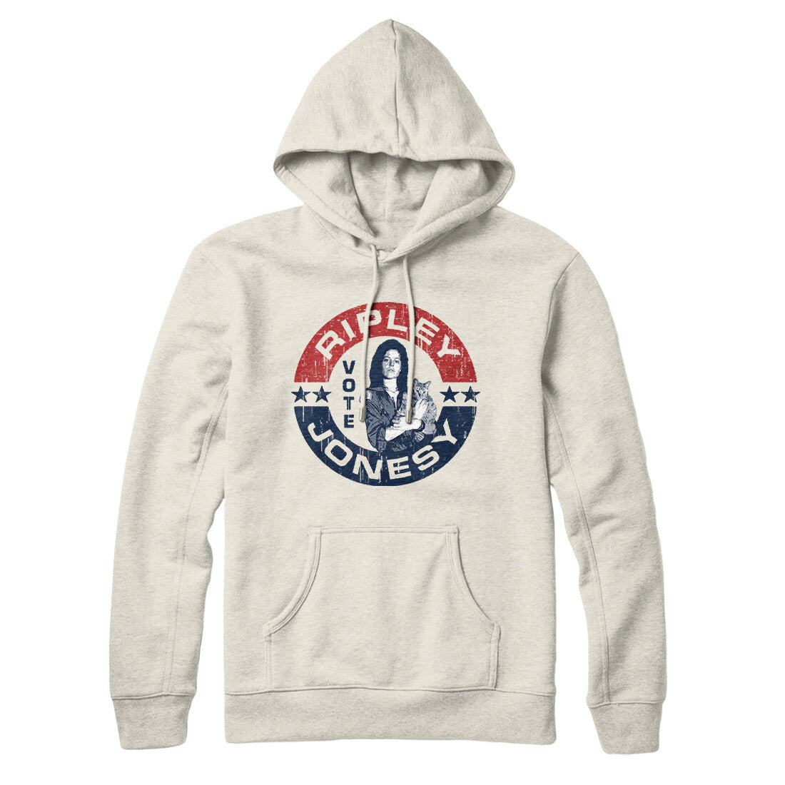 Vote Ripley Jonesy Hoodie Heather Oatmeal | Funny Shirt from Famous In Real Life