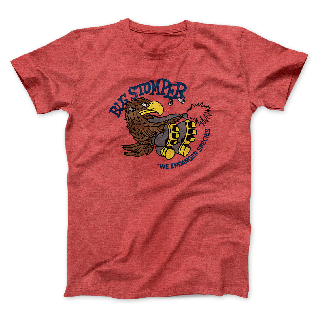 Bug Stomper Men/Unisex T-Shirt Heather Red | Funny Shirt from Famous In Real Life