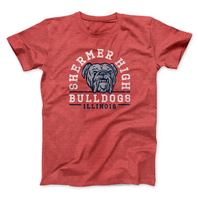 Shermer High Bulldogs Men/Unisex T-Shirt Heather Red | Funny Shirt from Famous In Real Life