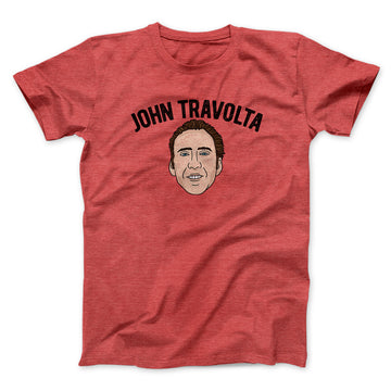 John Travolta Funny Movie Men/Unisex T-Shirt Heather Red | Funny Shirt from Famous In Real Life