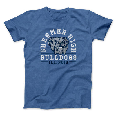 Shermer High Bulldogs Men/Unisex T-Shirt Heather Royal | Funny Shirt from Famous In Real Life