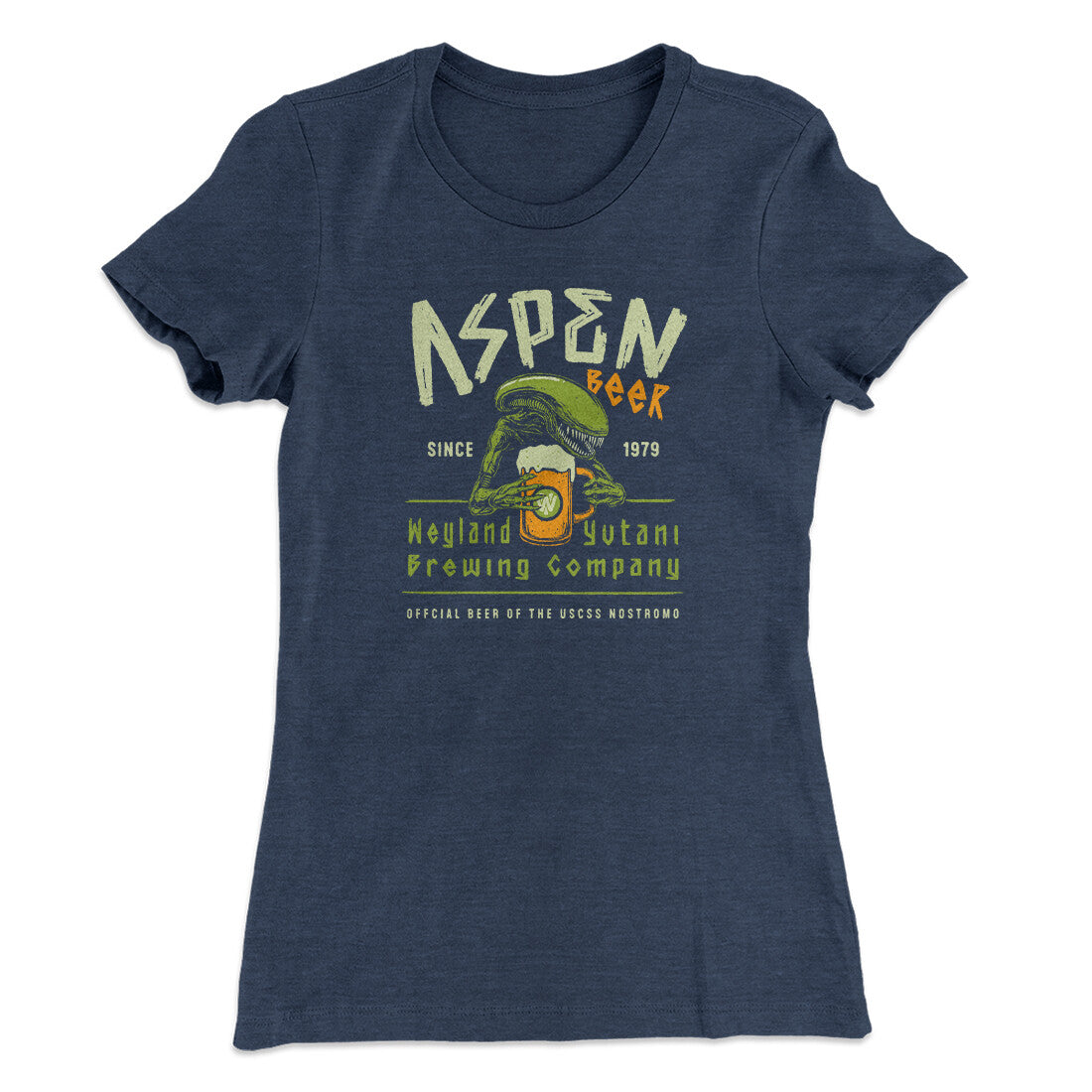 Aspen Beer Women's T-Shirt Indigo | Funny Shirt from Famous In Real Life