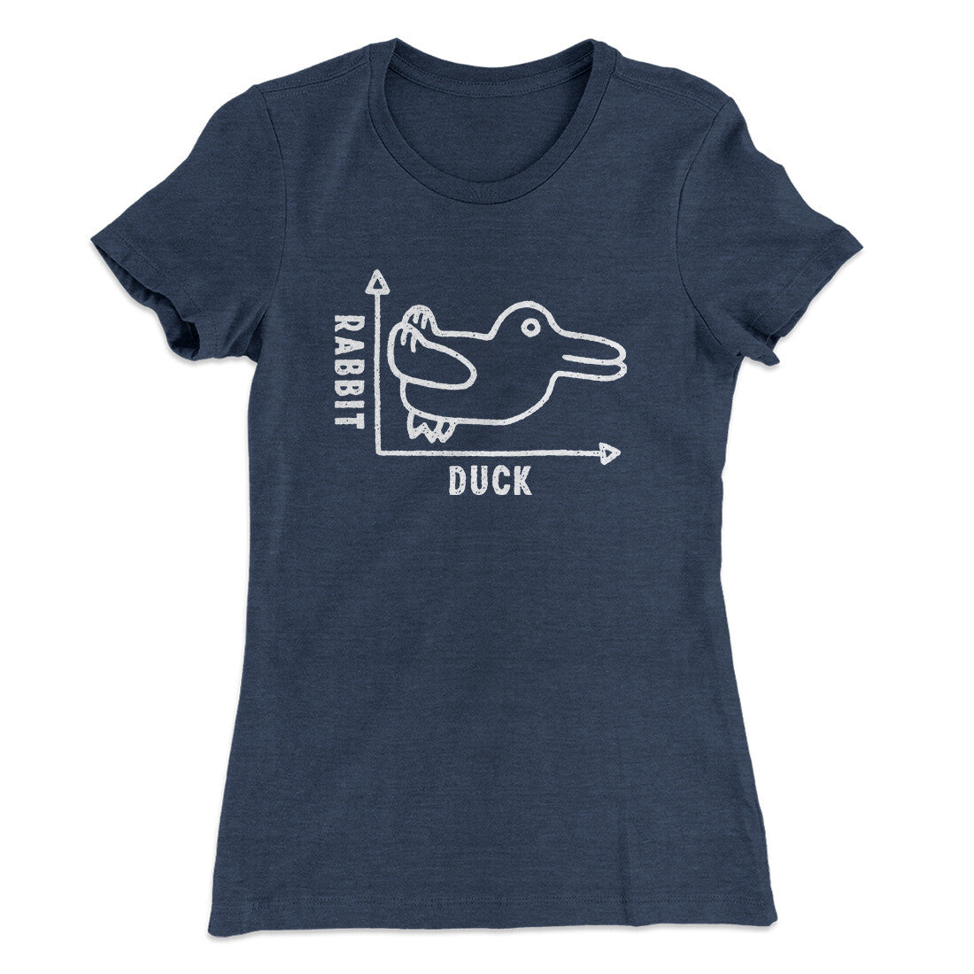 Rabbit Duck Graph Women's T-Shirt Indigo | Funny Shirt from Famous In Real Life