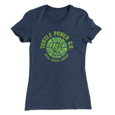 Turtle Power Co. Women's T-Shirt Indigo | Funny Shirt from Famous In Real Life