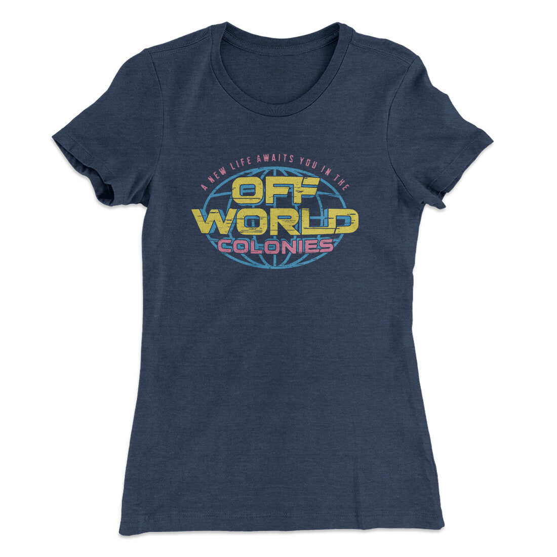 Off World Colonies Women's T-Shirt Indigo | Funny Shirt from Famous In Real Life