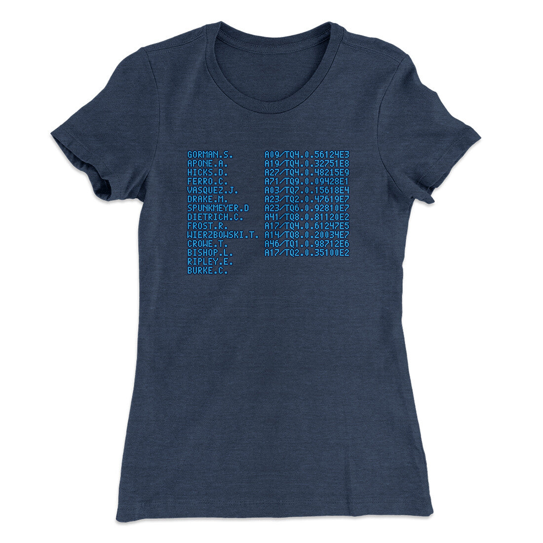 Uss Sulaco Crew List Women's T-Shirt Indigo | Funny Shirt from Famous In Real Life