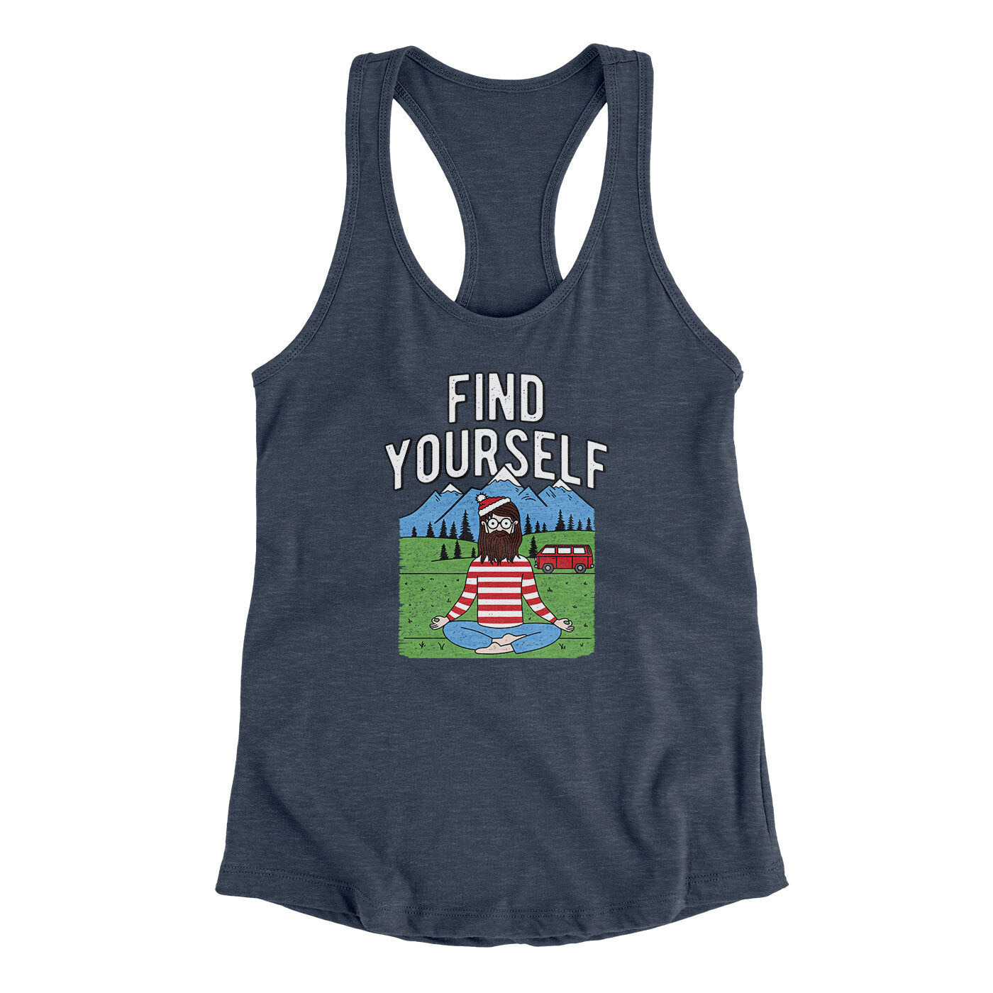 Find Yourself Women's Racerback Tank | Funny Shirt from Famous In Real Life