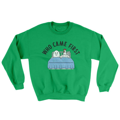 Who Came First Ugly Sweater Irish Green | Funny Shirt from Famous In Real Life