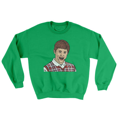 Bad Luck Brian Meme Ugly Sweater Irish Green | Funny Shirt from Famous In Real Life