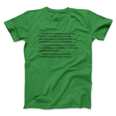 Letter To Sam Men/Unisex T-Shirt Irish Green | Funny Shirt from Famous In Real Life