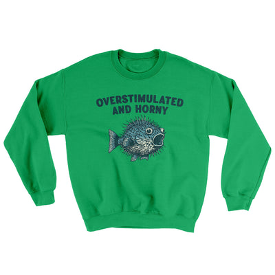 Overstimulated And Horny Ugly Sweater Irish Green | Funny Shirt from Famous In Real Life