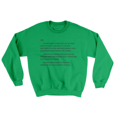 Letter To Sam Ugly Sweater Irish Green | Funny Shirt from Famous In Real Life