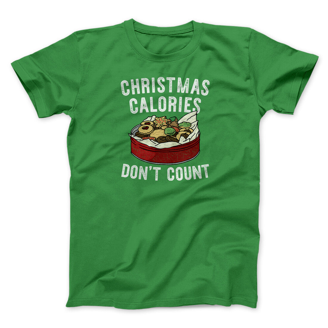 Christmas Calories Don’t Count Men/Unisex T-Shirt Irish Green | Funny Shirt from Famous In Real Life