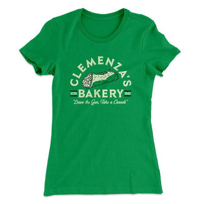 Clemenza’s Bakery Women's T-Shirt Kelly Green | Funny Shirt from Famous In Real Life