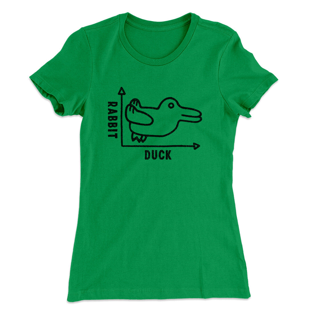 Rabbit Duck Graph Women's T-Shirt Kelly Green | Funny Shirt from Famous In Real Life