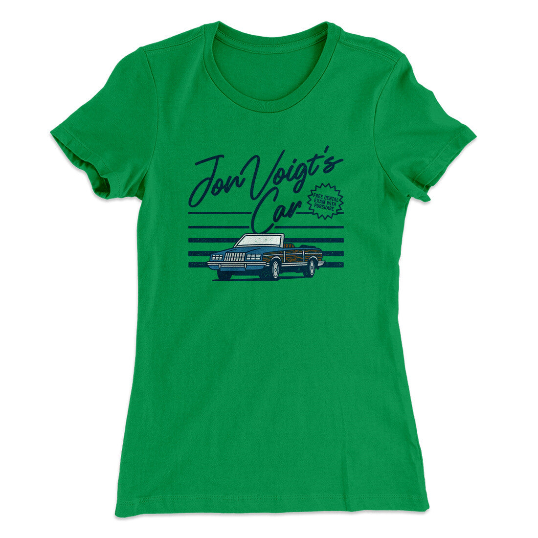 Jon Voight's Car Women's T-Shirt Kelly Green | Funny Shirt from Famous In Real Life