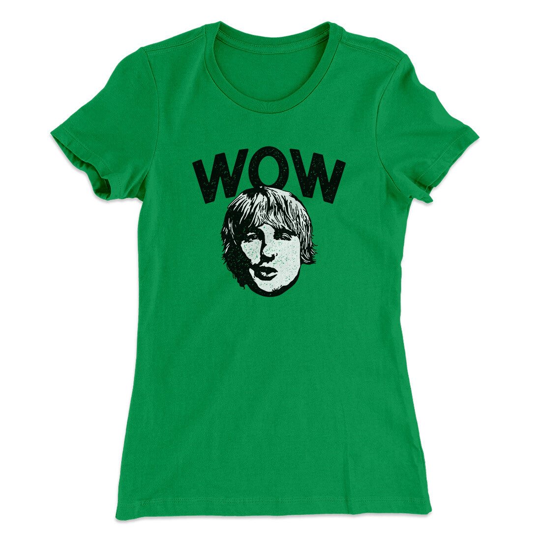 Wow Women's T-Shirt Kelly Green | Funny Shirt from Famous In Real Life