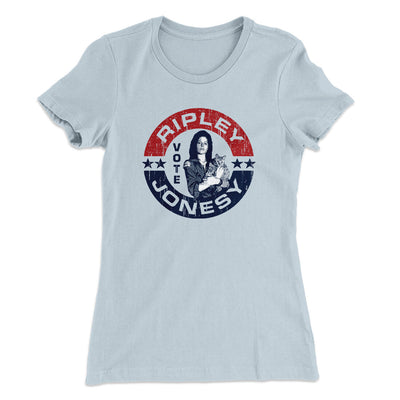Vote Ripley Jonesy Women's T-Shirt Light Blue | Funny Shirt from Famous In Real Life