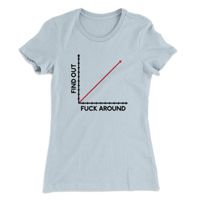 Fuck Around And Find Out Women's T-Shirt Light Blue | Funny Shirt from Famous In Real Life