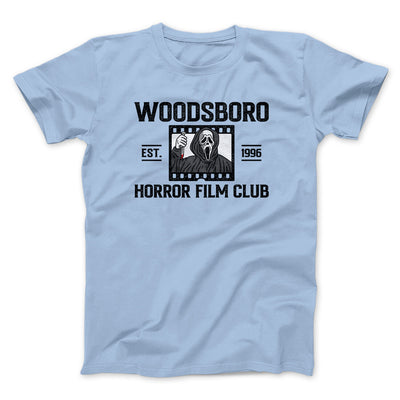 Woodsboro Horror Film Club Funny Movie Men/Unisex T-Shirt Light Blue | Funny Shirt from Famous In Real Life