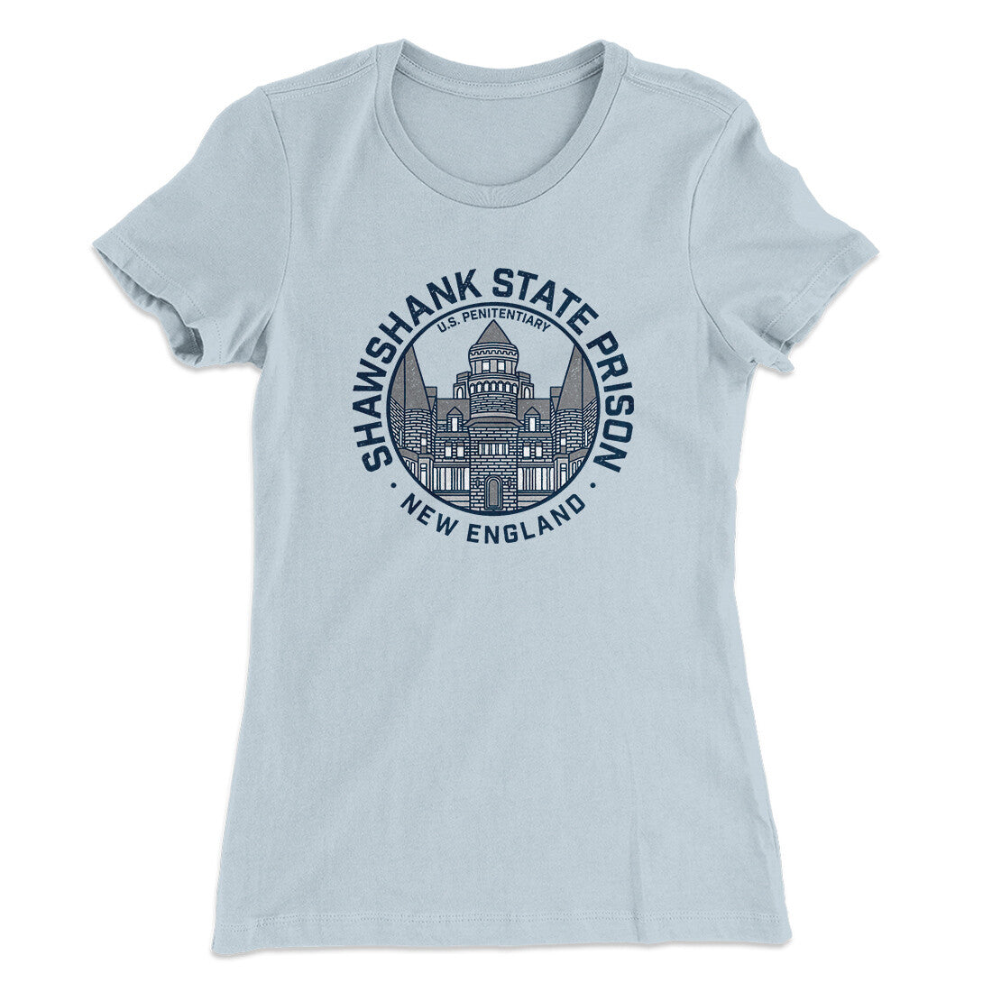 Shawshank State Prison Women's T-Shirt Light Blue | Funny Shirt from Famous In Real Life