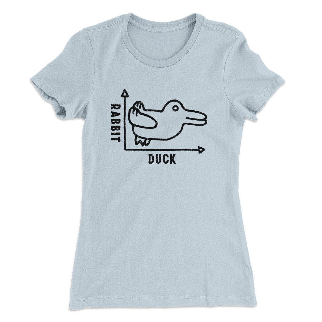 Rabbit Duck Graph Women's T-Shirt Light Blue | Funny Shirt from Famous In Real Life